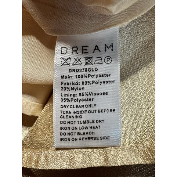 Sister Jane Dream Sz S Crinkle Satin Gold Puff Sleeve Mini Dress Holiday Glam - Picture 14 of 14